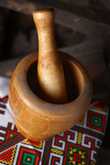 Traditional mortar and pestle