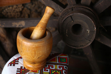 Traditional mortar and pestle