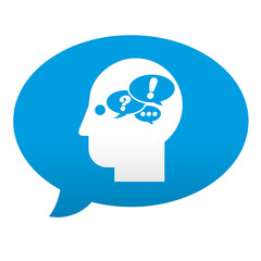 Etiqueta tipo app azul comentario simbolo pensamiento