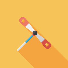 blades propeller toy flat icon with long shadow