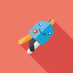 Jellyfish doll flat icon with long shadow,eps10