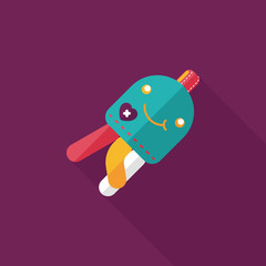 Jellyfish doll flat icon with long shadow,eps10