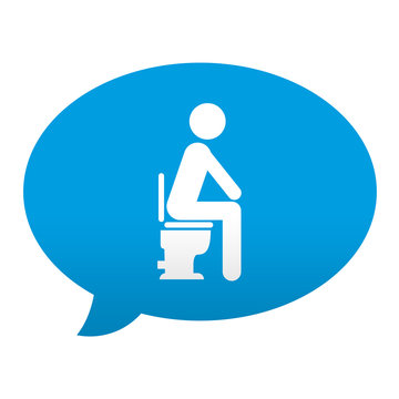 Etiqueta tipo app azul comentario simbolo WC