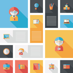 back to school flat ui background,eps10
