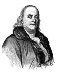 Portrait : Benjamin Franklin - 18th century - obrazy, fototapety, plakaty