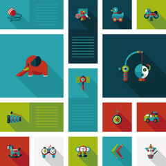 Fototapeta premium kid toys flat app ui background,eps10