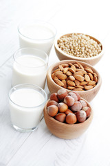 different vegan milk