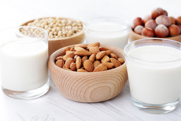 different vegan milk