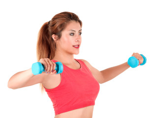 young girl working out