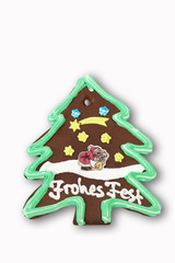 Lebkuchen Tannenbaum auf weißem Hintergrund