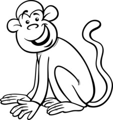 funny monkey cartoon coloring page