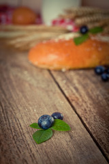 buns with blueberries