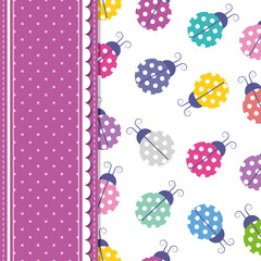 ladybugs and polka dot greeting card