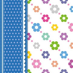 flowers and polka dot greeting card