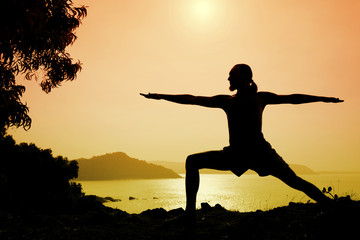 Yoga warrior pose