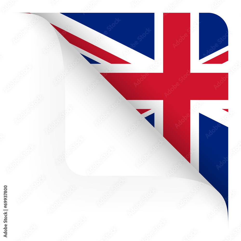 Sticker papier - ecke oben gerundet - länderflagge uk