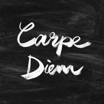 Carpe diem. Handwritten quote. Inspiring poster