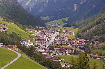 Fototapeta na wymiar Soelden resort in Otztal, Tirol, Austria