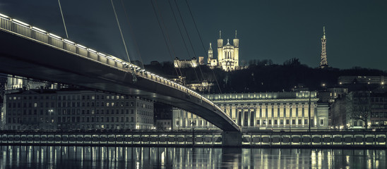 Lyon by night, special photographic processing
