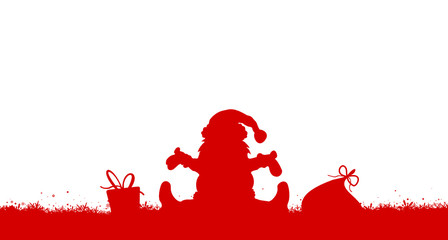 Weihnachtskarte Santa Claus mit Sack