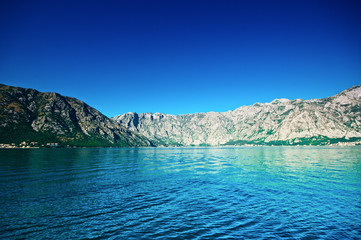 Naklejka premium Blue sky above the sea