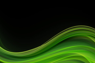 Panele Szklane Podświetlane  zielone fale