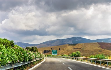 Highway in Sicily.