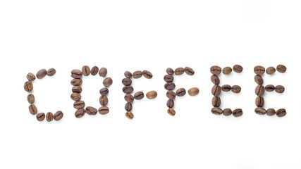 coffee beans - word coffee