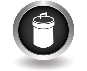 Trash Can. Black Button for website. Vector illustration eps10