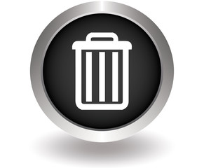 Trash can black button. Vector illustration eps10