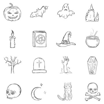 Vector Sketch Halloween Icons