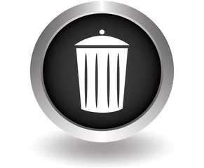 Trash can . Black Button for website. Vector illustration eps10