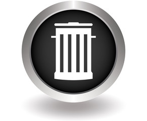 Trash bin Flat modern. Black Button for website. Vector illustra