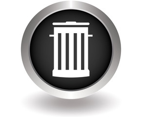 Trash bin Flat modern. Black Button for website. Vector illustra
