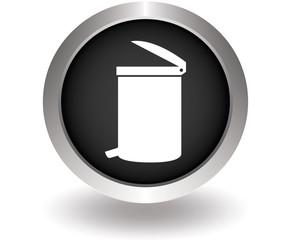 Bin symbol . Black Button for website. Vector illustration eps1