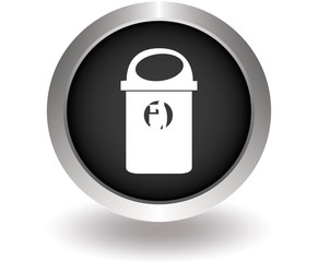 Recycle bin sign icon. Black Button for website. Vector illustra