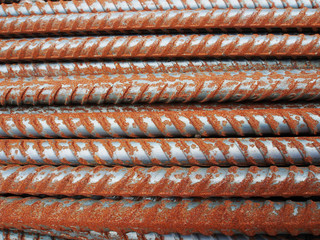 Rust steel rods or bars for construction