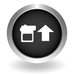Upload icon. Black Button sign symbol for website. Vector illust