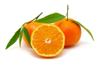 Fototapeta na wymiar mandarin on white