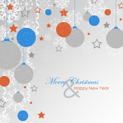 Fototapeta na wymiar Christmas and happy new year background with decoration