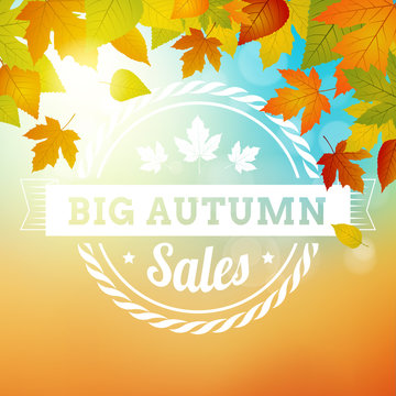 big autumn sales business background