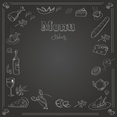 Menu design with a chalk board texture