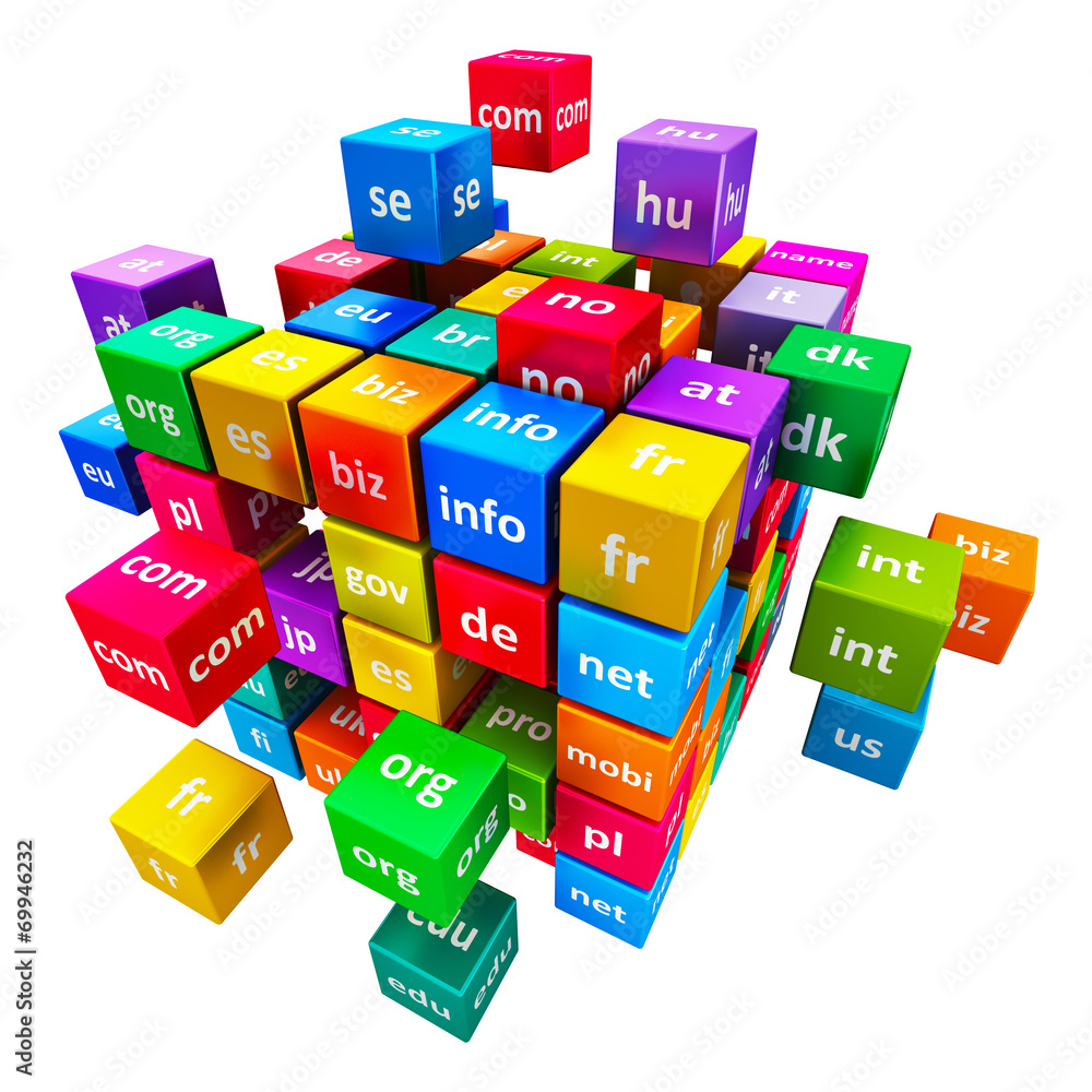 Poster internet and domain names concept