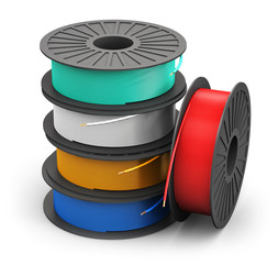Spools with color electric power cables