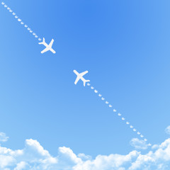 Plane on Cloud shaped ,dream concept