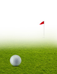 Obraz premium Golfball auf Golfplatz