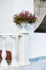 balustrade and ceramic vase