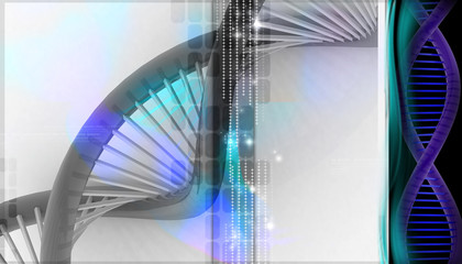 Digital illustration of DNA in abstract background