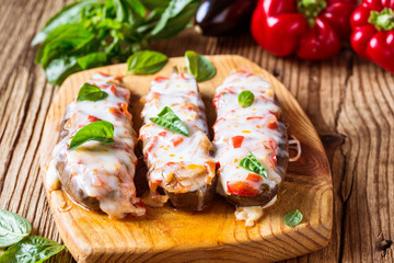 Baked stuffed eggplant