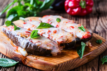 Baked stuffed eggplant